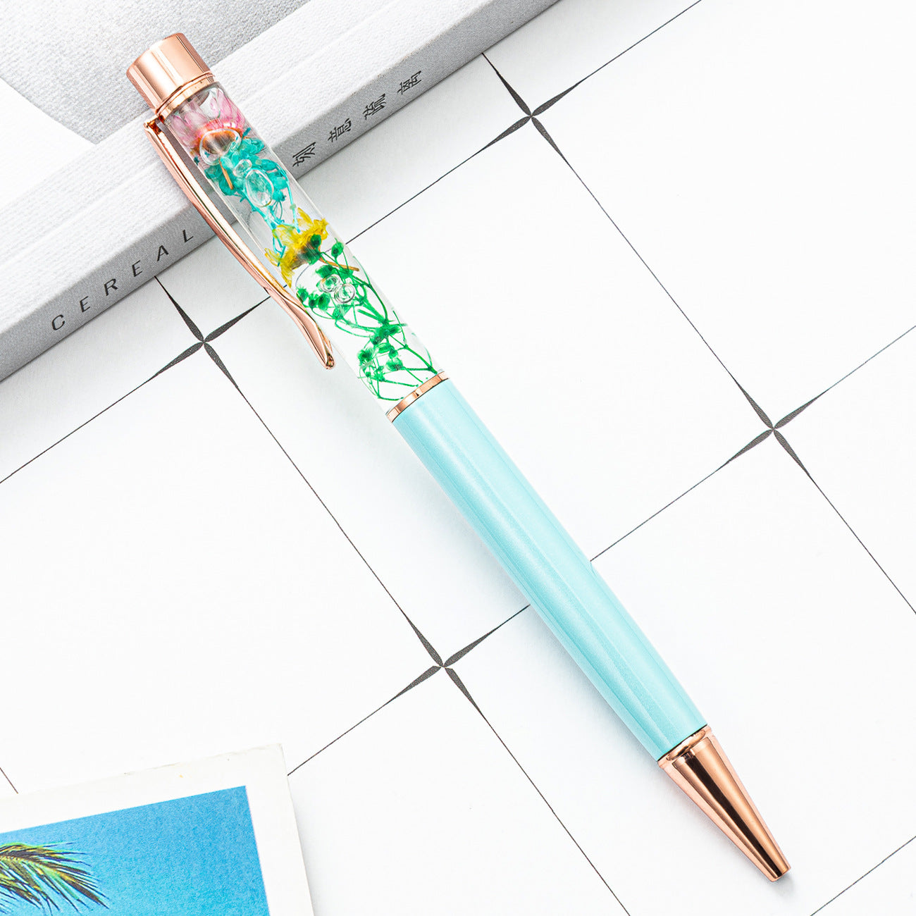 Wholesale Metal Crystal Preserved Flower Ballpoint Pen